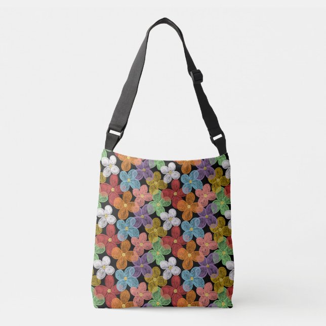 Chalk Daisies Crossbody Bag (Front)