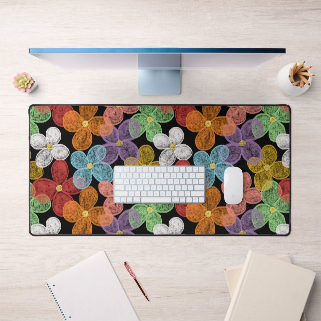 Chalk Daisies Desk Mat (Office 1)