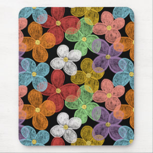 Chalk Daisies Mouse Pad