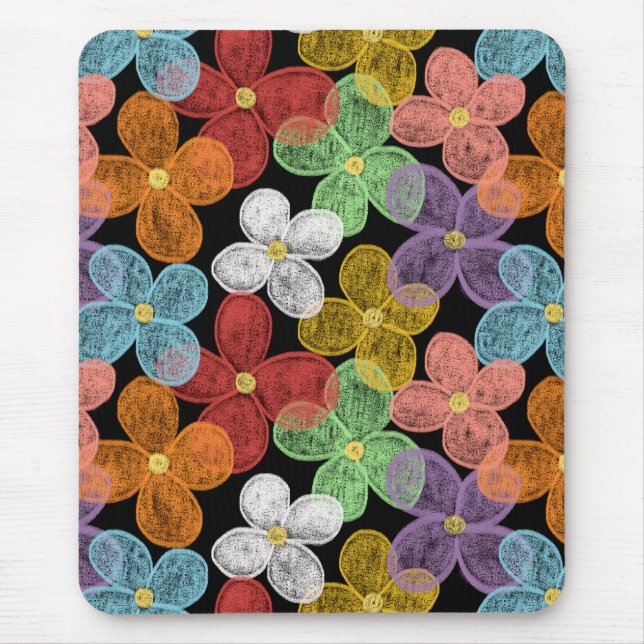 Chalk Daisies Mouse Pad (Front)