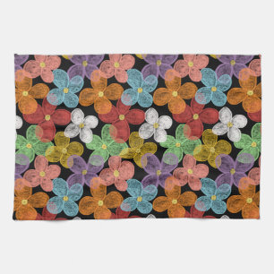 Chalk Daisies Tea Towel