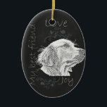 Chalk Drawing of Golden Retriever Ceramic Ornament<br><div class="desc">This chalk drawing of your best friend is a beautiful chalk drawing of a golden retriever and the perfect dog art for dog lovers. This original pencil art of a golden retriever’s portrait makes a beautiful gift for dog lovers. It would also be a great present for breeders and all...</div>