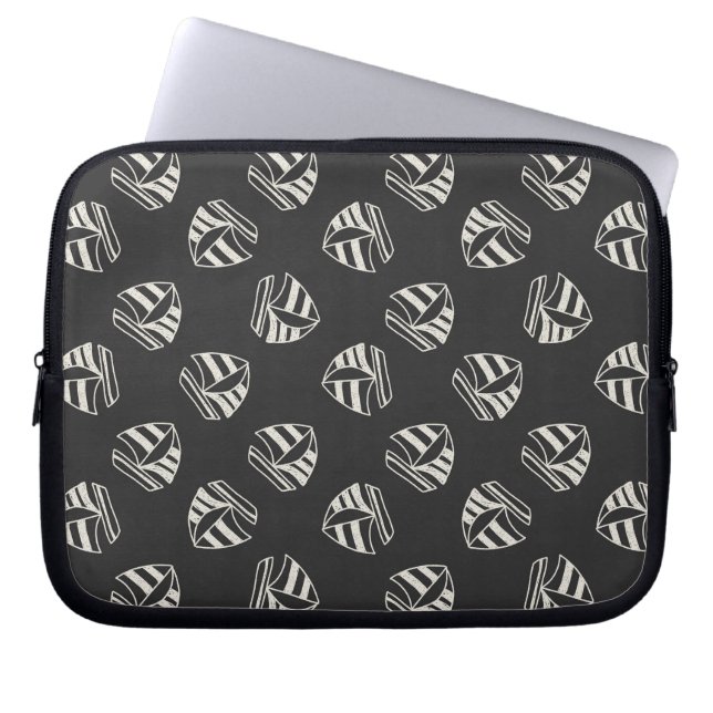 Chalk Drawn Sailboat Pattern Laptop Sleeve (Front)