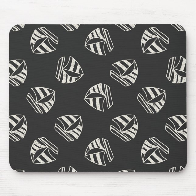 Chalk Drawn Sailboat Pattern Mouse Pad (Front)