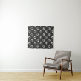 Chalk Drawn Sailboat Pattern Tapestry