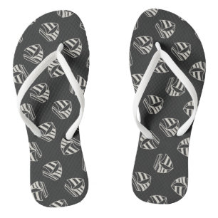 Chalk Drawn Sailboat Pattern Thongs