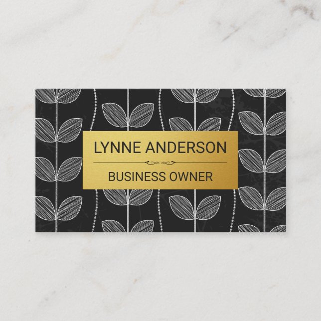 Chalk Flower Doodles Business Card (Front)