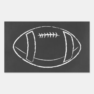chalk football rectangular sticker
