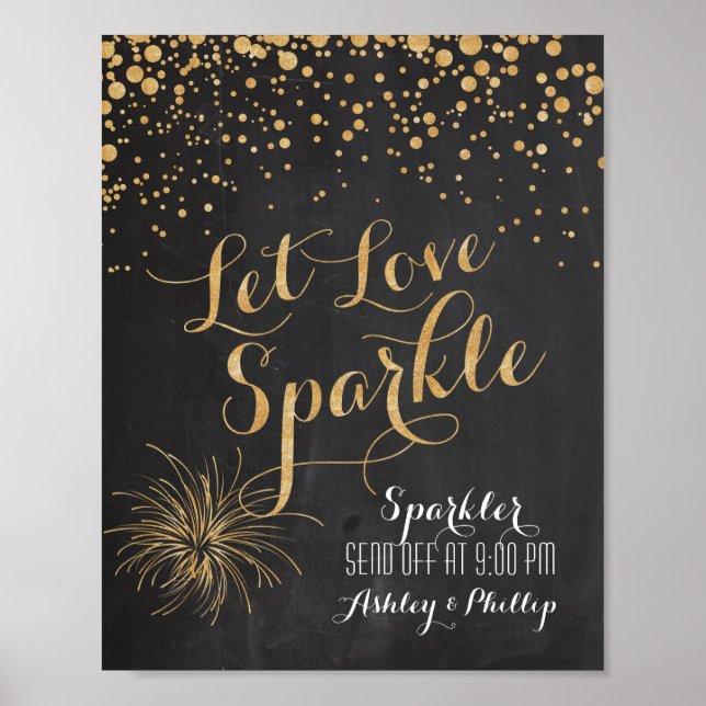 Chalk Glitter Let Love Sparkle, Sparkler Send off Poster (Front)