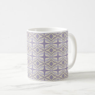 Chalk Grey Lavender Octagon Star Geometric Design Coffee Mug