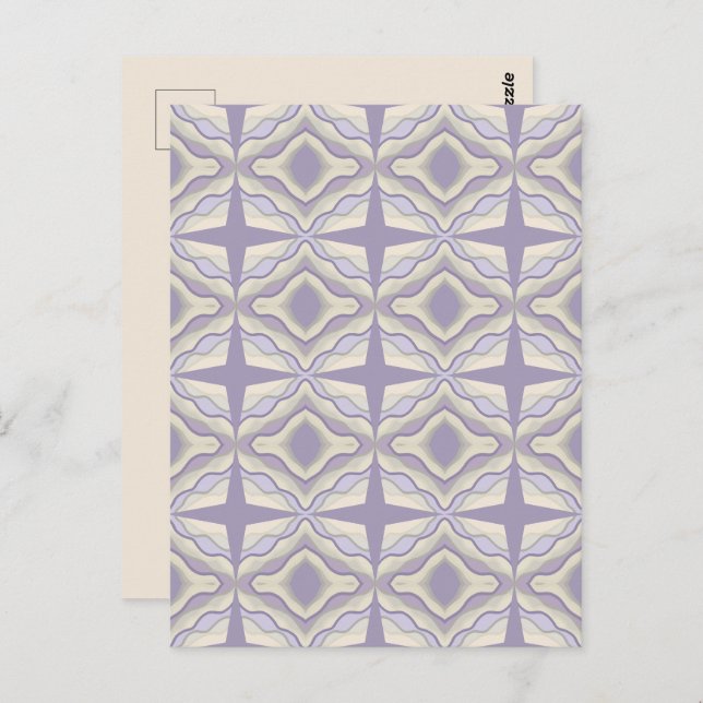 Chalk Grey Lavender Octagon Star Geometric Design Postcard (Front/Back)