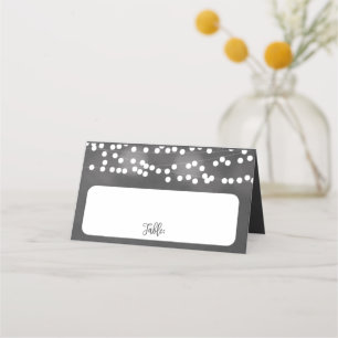 Chalk Hanging Lights Wedding Place Cards