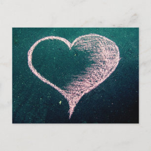 Chalk Heart Love Postcard