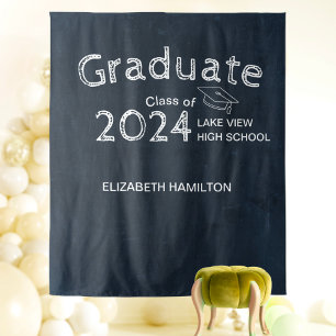 Chalk High School Photo Graduation Party Backdrop Tapestry