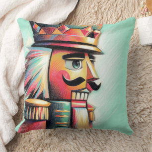 Chalk Illustrated Christmas Nutcracker Cushion