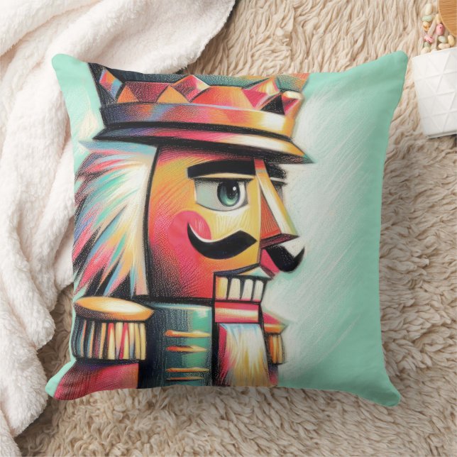 Chalk Illustrated Christmas Nutcracker Cushion (Blanket)