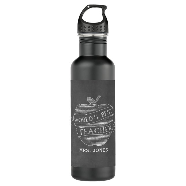Chalk Inspired Apple Teacher 710 Ml Water Bottle (Front)