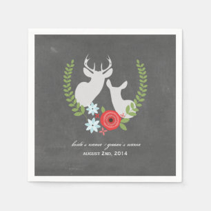 Chalk Inspired Deer Wedding Napkins