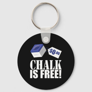 Chalk Is Free Funny Pool Billiards 8-ball  Key Ring