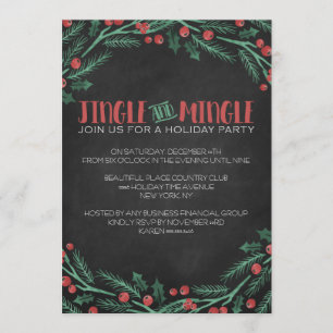 Chalk Jingle and Mingle Holiday Party Invitations