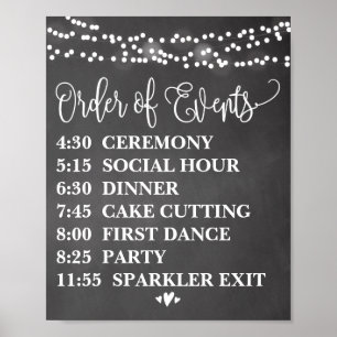 Chalk Lights Order of Events Poster