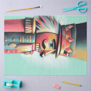 Chalk llustrated Christmas Nutcracker Tissue Paper