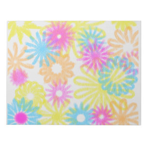  Chalk look bright flowers stocking filler fun Notepad