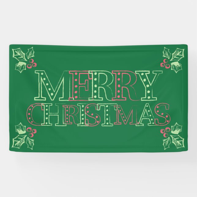 Chalk Mistletoe Pattern Banner (Horizontal)