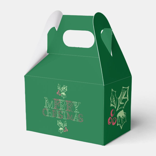 Chalk Mistletoe Pattern Favour Box (Front Side)