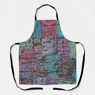 Chalk on the sidewalk art in yellow white purple apron