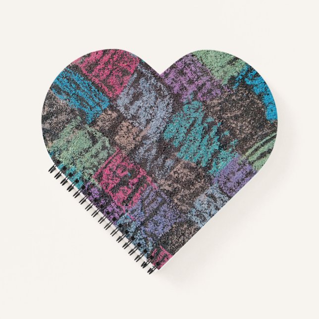 Chalk on the sidewalk art in  yellow white purple  notebook (Front)