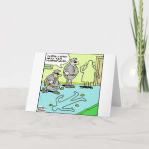 Chalk Outline Funny Police Gifts & Collectibles Card