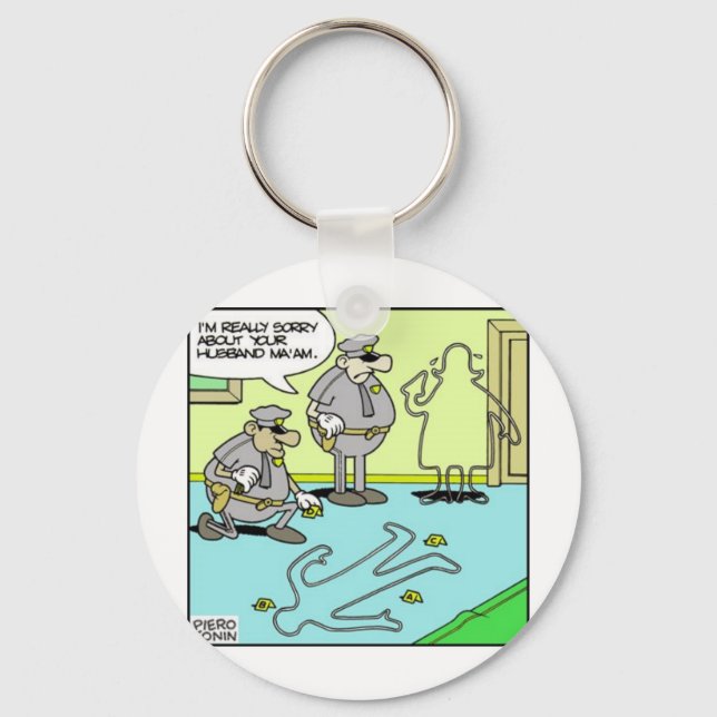 Chalk Outline Funny Police Gifts & Collectibles Key Ring (Front)