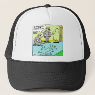 Chalk Outline Funny Police Gifts & Collectibles Trucker Hat