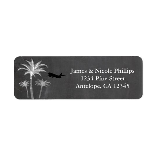 Chalk Palm Trees Destination Travel Wedding Labels