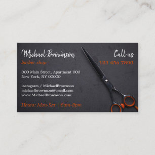 Chalk Scissor hipster Barber shop Business Card