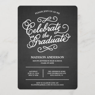 Chalk Script Graduation Invitation
