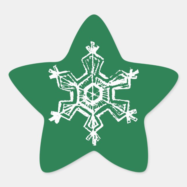Chalk Snowflake Pattern Star Sticker (Front)