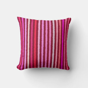 Chalk Stripes - Burgundy, Violet, Pink Cushion