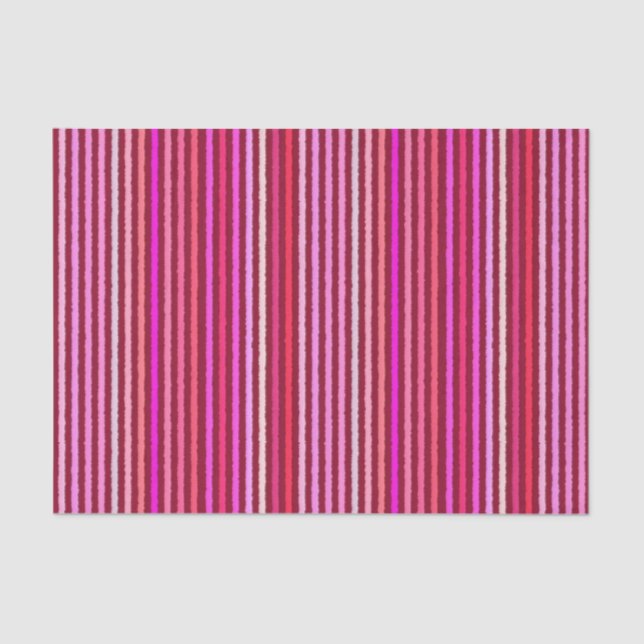 Chalk Stripes - Burgundy, Violet, Pink Tissue Paper (Front)