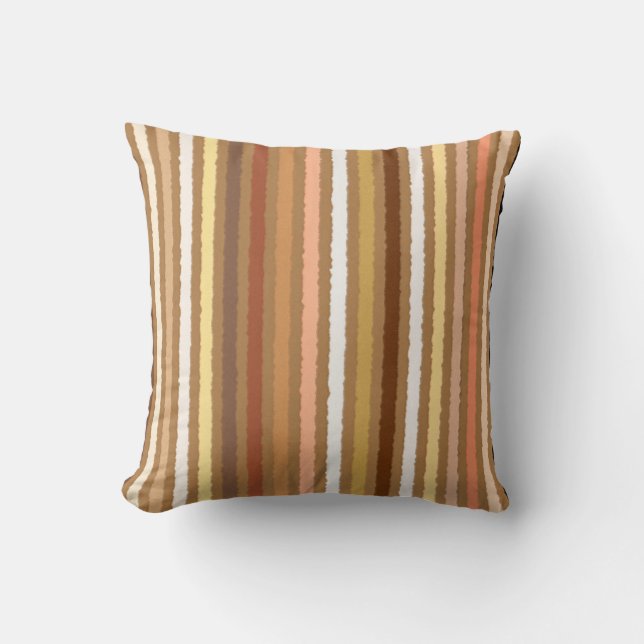 Chalk Stripes - Camel Tan and Gold Cushion (Front)