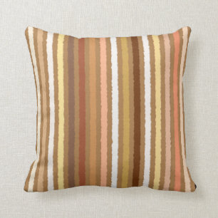 Chalk Stripes - Camel Tan and Gold Cushion
