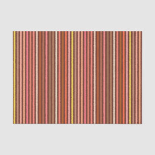 Chalk Stripes - Chocolate Brown and Coral Tissue Paper