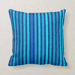 Chalk Stripes - Cobalt and Sky Blue Cushion
