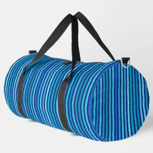 Chalk Stripes, Cobalt, Navy and Sky Blue Duffle Bag