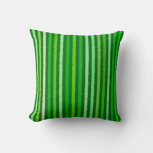 Chalk Stripes - Emerald and Lime Green Cushion