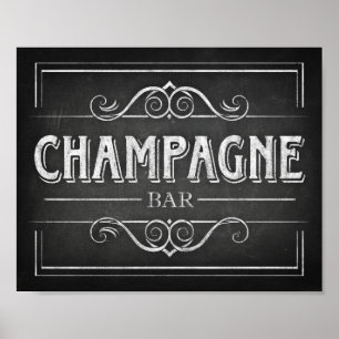 Chalk Style CHAMPAGNE BAR Sign Print