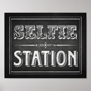 Chalk Style SELFIE STATION Sign Print