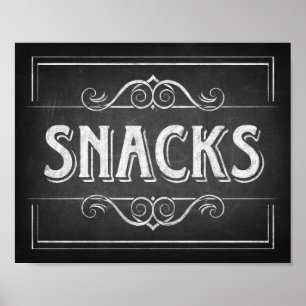 Chalk Style SNACKS Sign Print