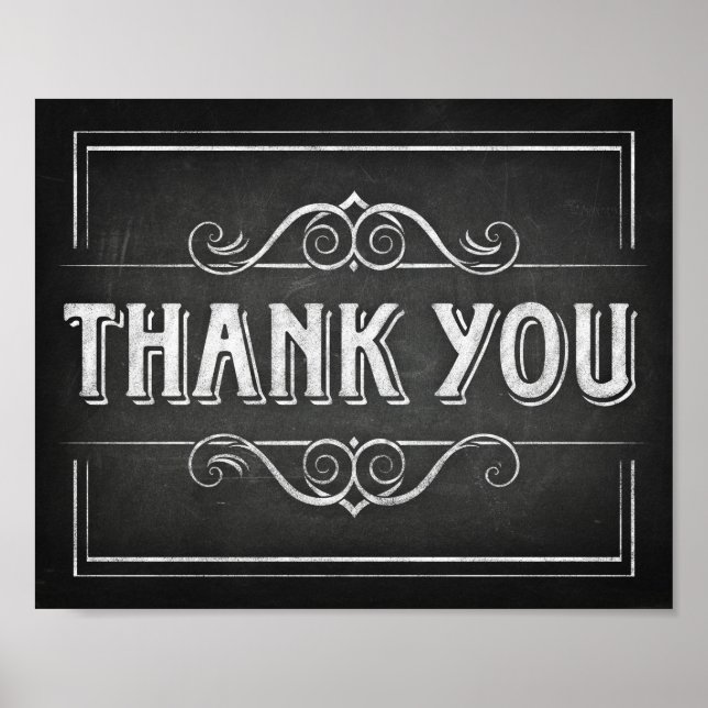 Chalk Style THANK YOU Sign Print (Front)